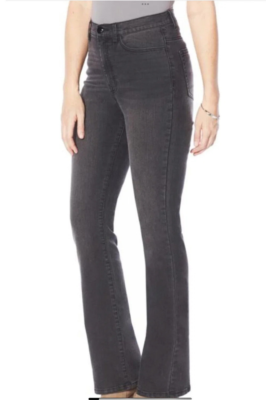 DG2 by Diane Gilman Classic Stretch Signature Boot-Cut Jean Wash Black - Petite
